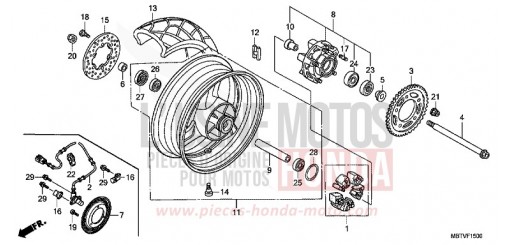 ROUE ARRIERE XL1000VAB de 2011